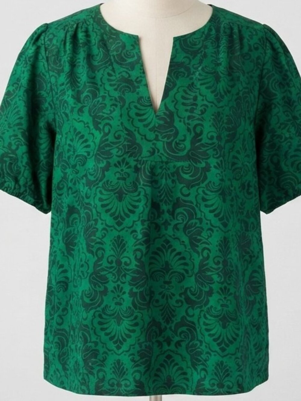 Torrid Women's Bubble-Short-Sleeve Split-Neck Pullover Blouse Size 1X (C2163)